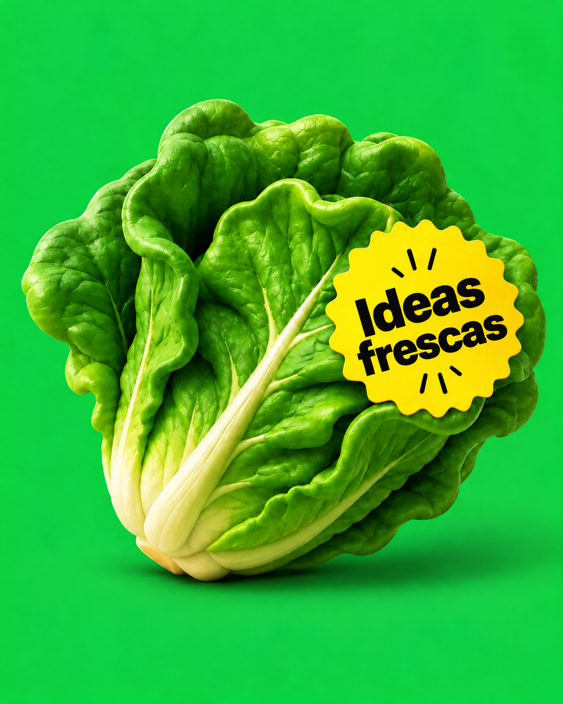 Lechuga fresca con etiqueta amarilla Ideas frescas